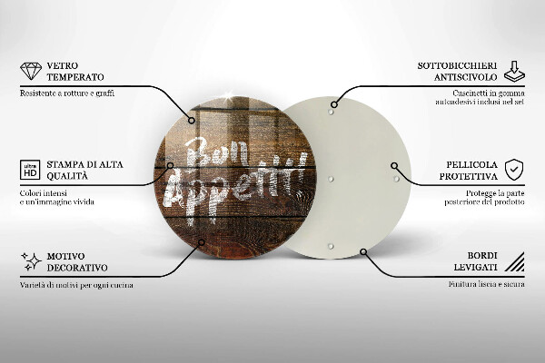 Kuchynská doska zo skla Nápisové tabule Bon Appetit