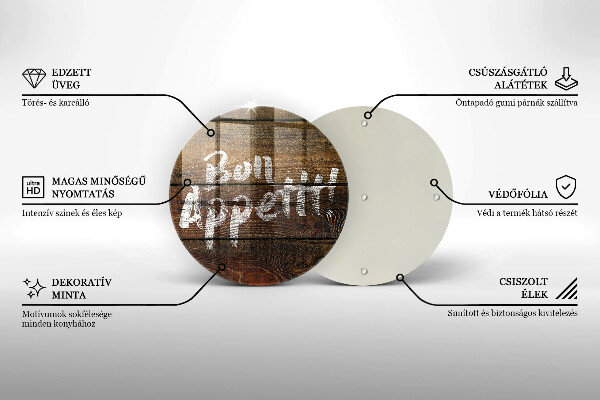 Kuchynská doska zo skla Nápisové tabule Bon Appetit