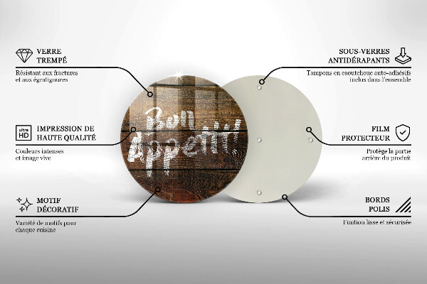 Kuchynská doska zo skla Nápisové tabule Bon Appetit