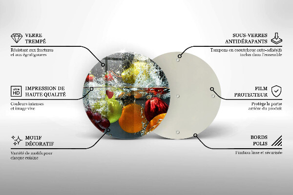 Kuchynská doska zo skla Šťavnaté ovocie vo vode