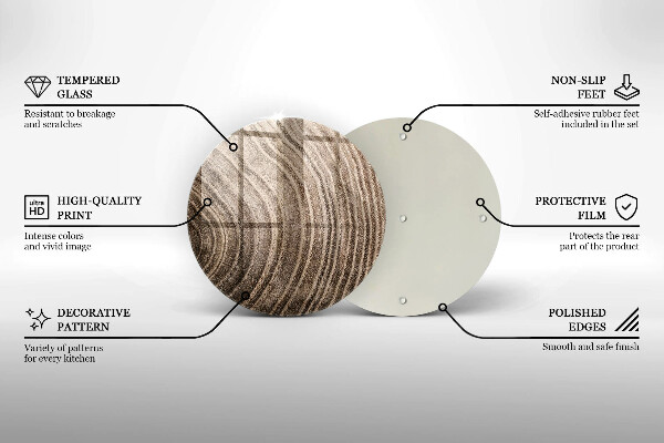 Kuchynská doska zo skla Drevené krúžky