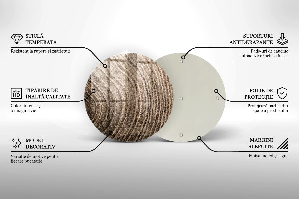 Kuchynská doska zo skla Drevené krúžky