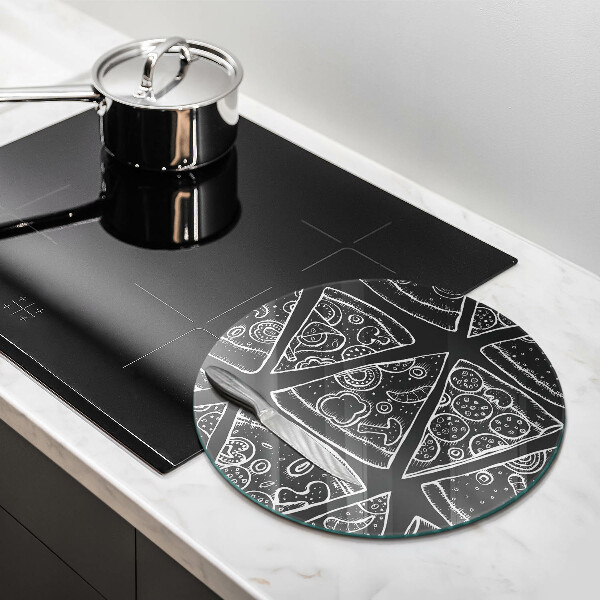 Kuchynská doska veľká zo skla Pizza ilustrácie