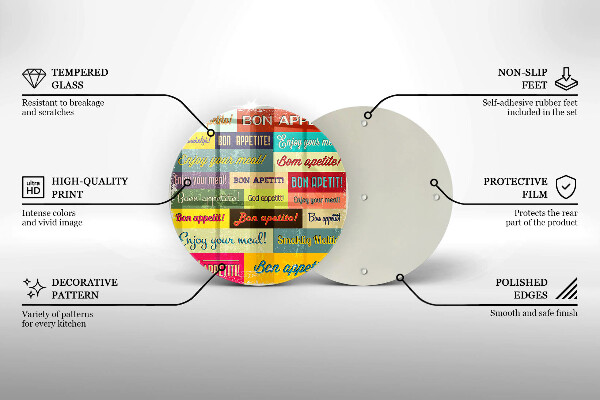 Kuchynská doska zo skla Titulky Jazyky dobrej chuti