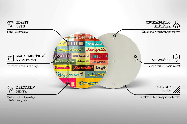 Kuchynská doska zo skla Titulky Jazyky dobrej chuti
