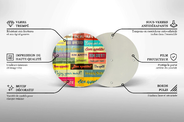 Kuchynská doska zo skla Titulky Jazyky dobrej chuti