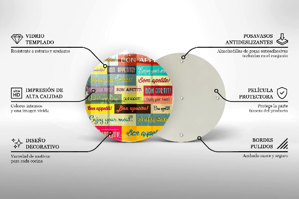 Kuchynská doska zo skla Titulky Jazyky dobrej chuti