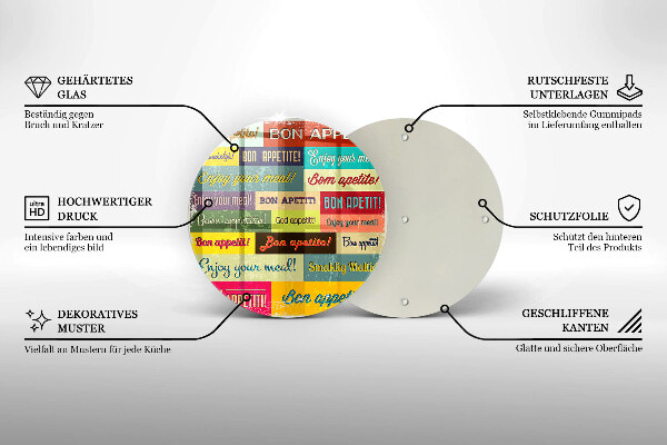 Kuchynská doska zo skla Titulky Jazyky dobrej chuti