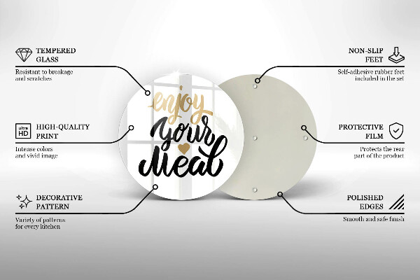 Kuchynská doska zo skla Nápis Enjoy your meal