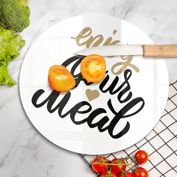 Kuchynská doska zo skla Nápis Enjoy your meal