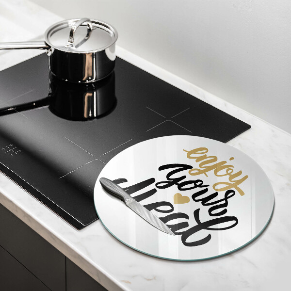 Kuchynská doska zo skla Nápis Enjoy your meal