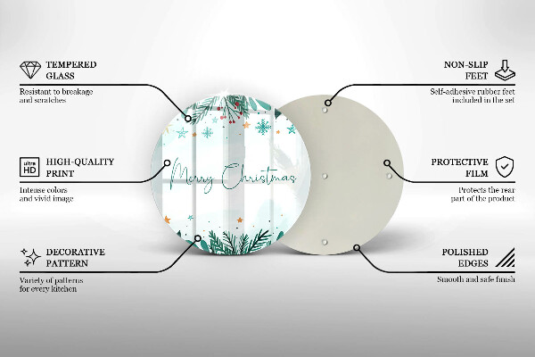 Kuchynská doska zo skla Merry Christmas