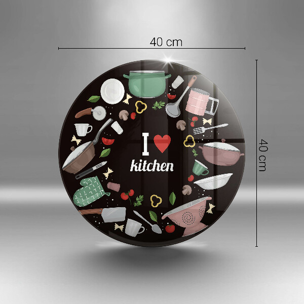 Kuchynská doska zo skla Ilustrácia Milujem kuchyňu
