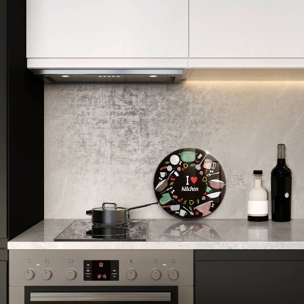 Kuchynská doska zo skla Ilustrácia Milujem kuchyňu