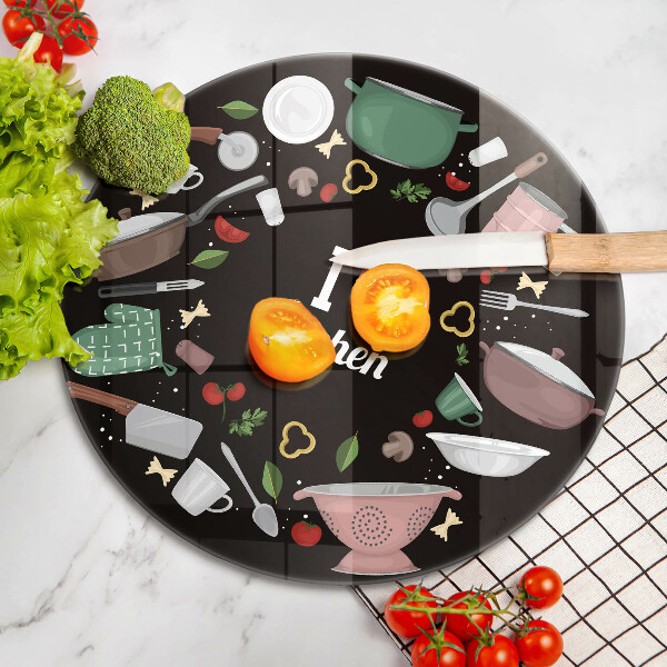 Kuchynská doska zo skla Ilustrácia Milujem kuchyňu