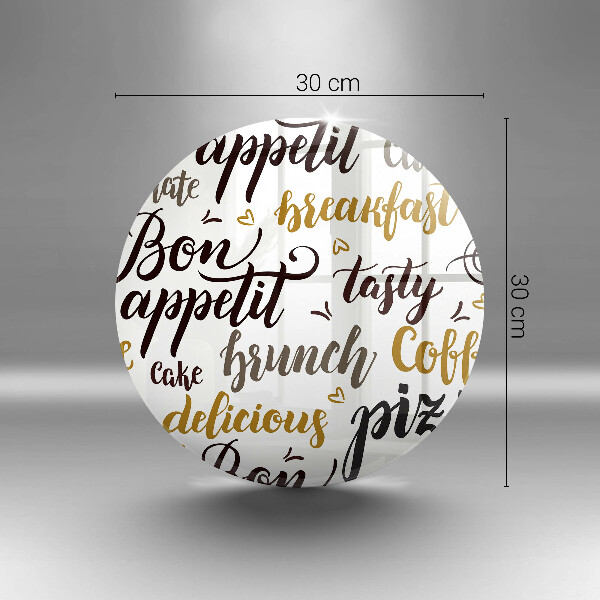 Kuchynská doska veľká zo skla Bon Appetit titulky