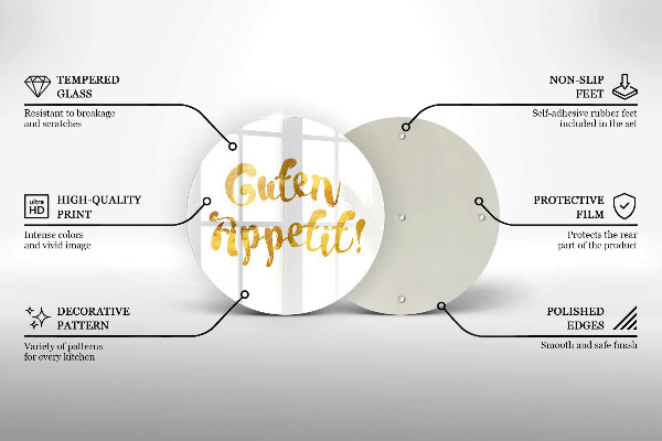 Kuchynská doska veľká zo skla Guten Appetit!