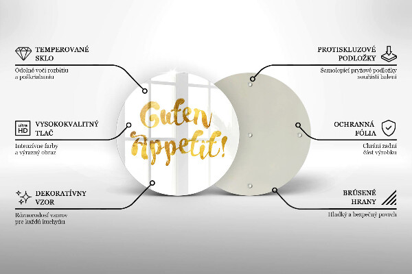 Kuchynská doska veľká zo skla Guten Appetit!