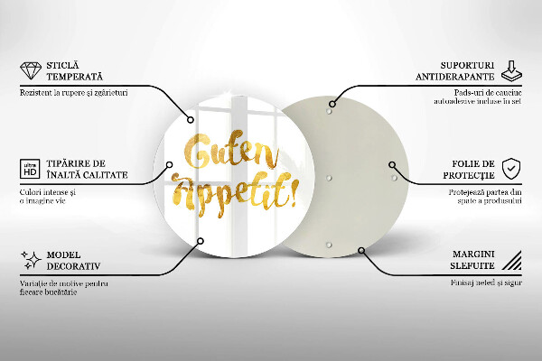 Kuchynská doska veľká zo skla Guten Appetit!