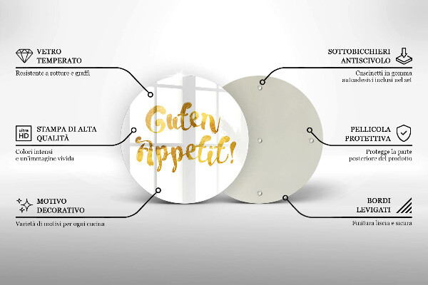 Kuchynská doska veľká zo skla Guten Appetit!