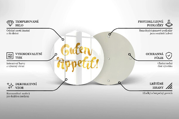 Kuchynská doska veľká zo skla Guten Appetit!