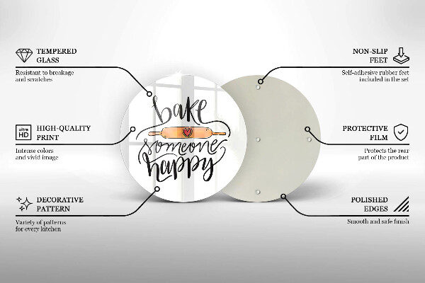 Kuchynská doska zo skla Bake someone happy