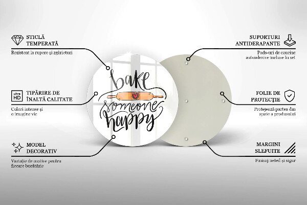 Kuchynská doska zo skla Bake someone happy