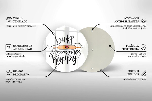 Kuchynská doska zo skla Bake someone happy