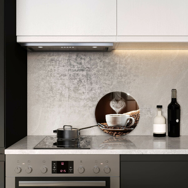 Kuchynská doska veľká zo skla Káva a šálka