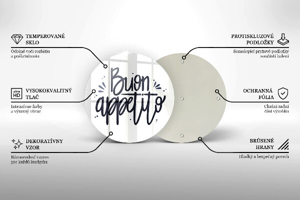 Kuchynská doska veľká zo skla Buon Appetito
