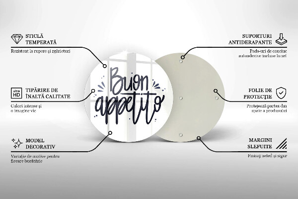 Kuchynská doska veľká zo skla Buon Appetito