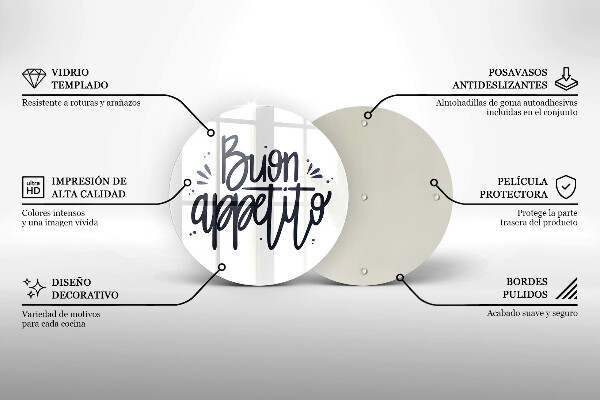 Kuchynská doska veľká zo skla Buon Appetito