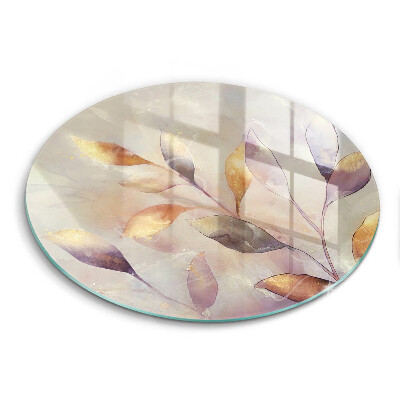 Kuchynská doska veľká zo skla Maľované boho listy