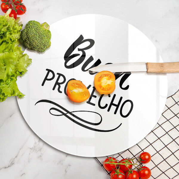 Kuchynská doska veľká zo skla Buen provecho