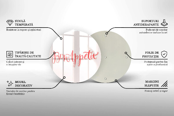 Kuchynská doska veľká zo skla Kuchynský nápis Bon Appetit