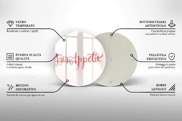 Kuchynská doska veľká zo skla Kuchynský nápis Bon Appetit