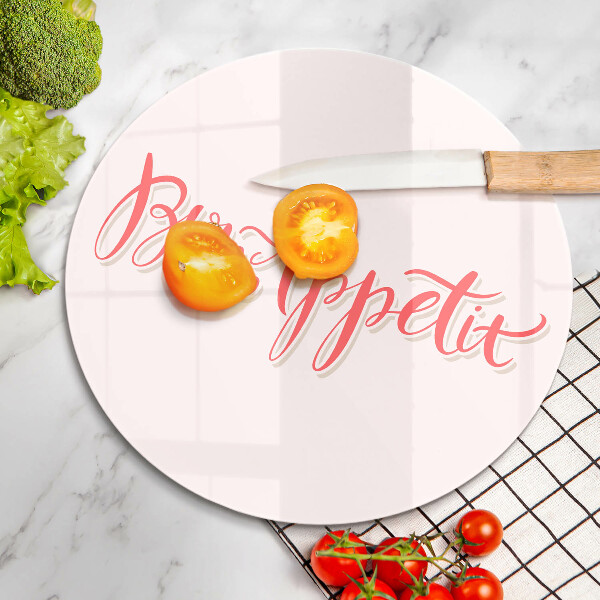 Kuchynská doska veľká zo skla Kuchynský nápis Bon Appetit