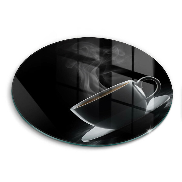 Kuchynská doska veľká zo skla Horúca šálka kávy