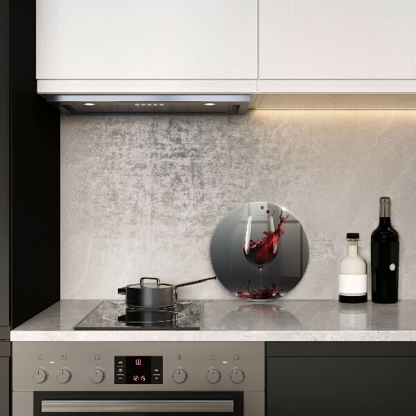 Kuchynská doska veľká zo skla Červené víno v pohári