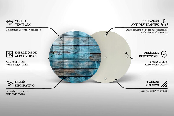 Kuchynská doska veľká zo skla Modré staré dosky