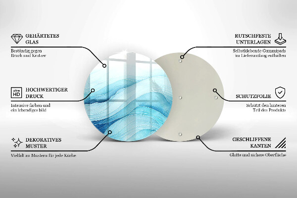 Kuchynská doska veľká zo skla Abstraktné vlny