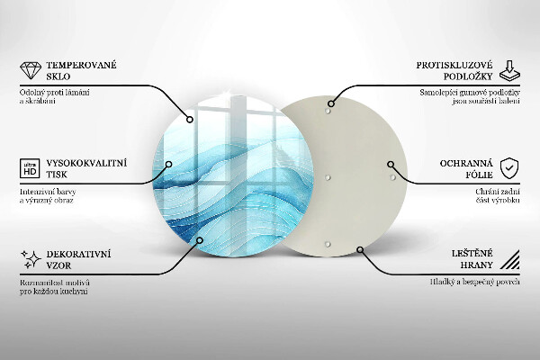 Kuchynská doska veľká zo skla Abstraktné vlny