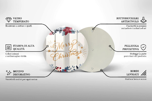 Kuchynská doska zo skla Merry Christmas