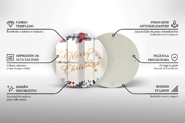 Kuchynská doska zo skla Merry Christmas