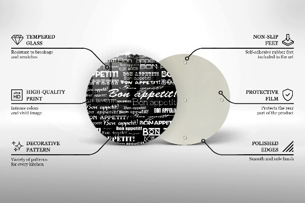 Kuchynská doska zo skla Kuchynské titulky Bon Appetit