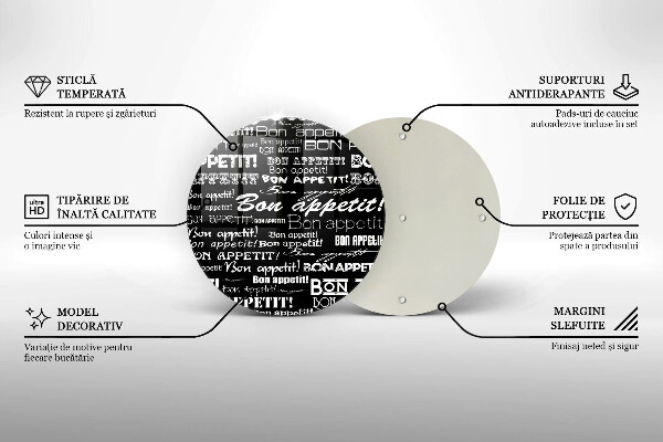 Kuchynská doska zo skla Kuchynské titulky Bon Appetit