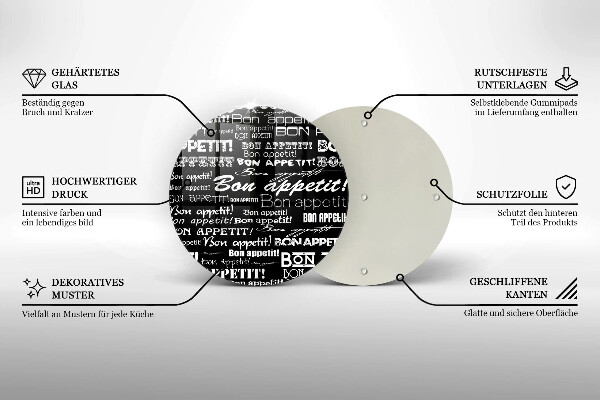 Kuchynská doska zo skla Kuchynské titulky Bon Appetit