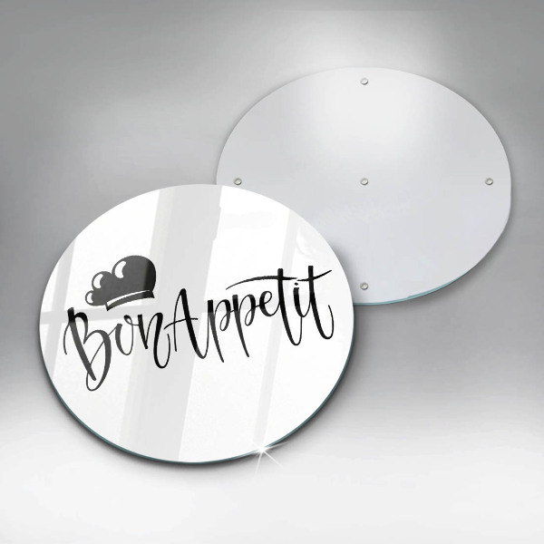 Kuchynská doska zo skla Nápis Bon Appetit