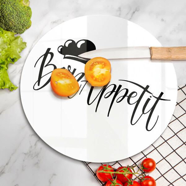 Kuchynská doska zo skla Nápis Bon Appetit