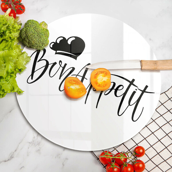 Kuchynská doska zo skla Nápis Bon Appetit